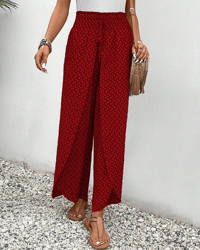 Zola – Pantalones de verano con cintura alta y estampado