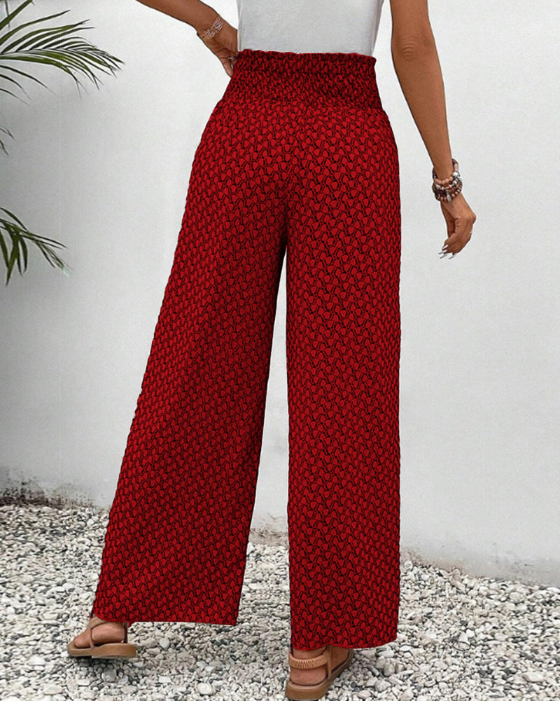 Zola – Pantalones de verano con cintura alta y estampado