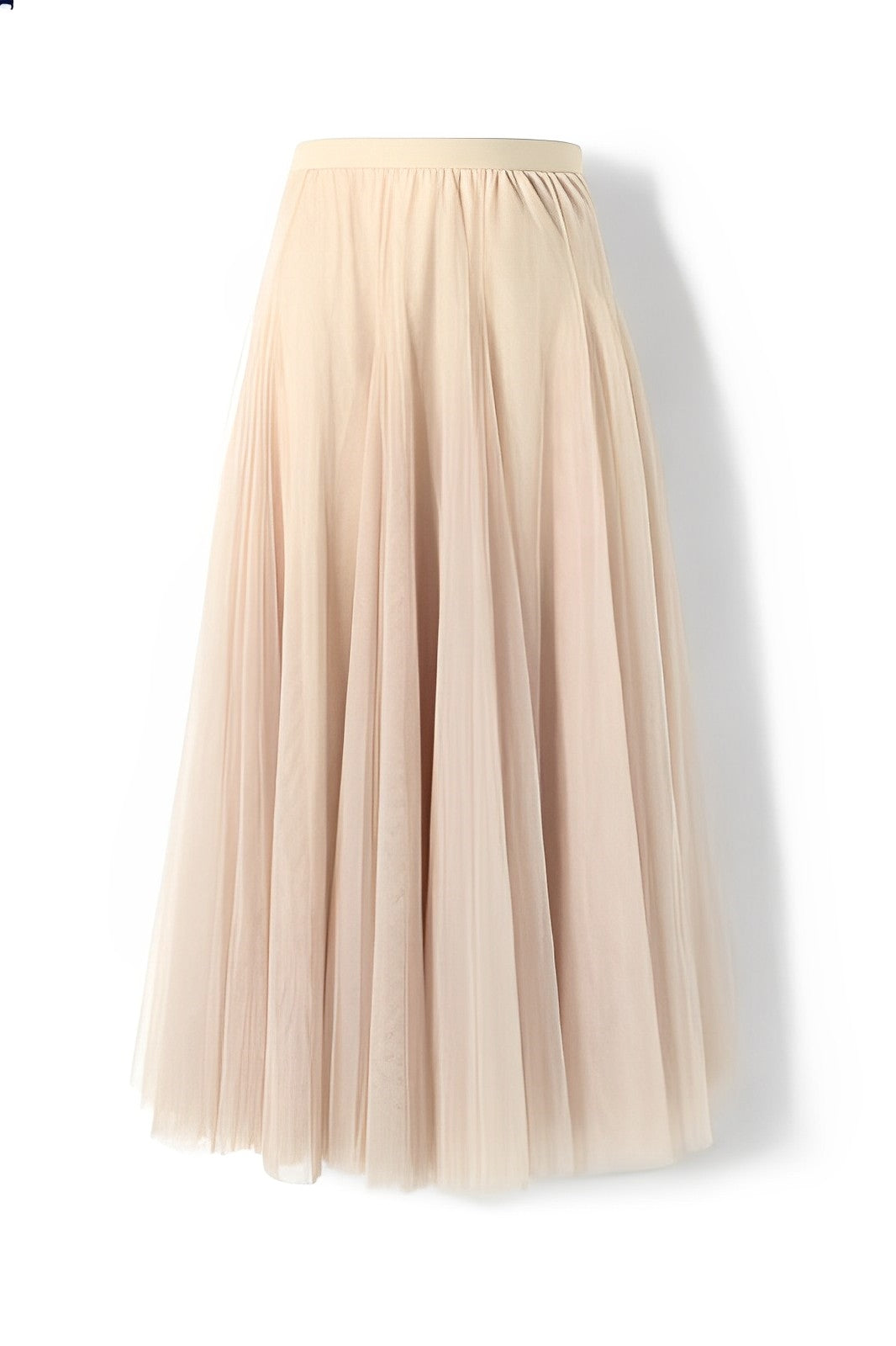 Maleah – Falda midi plisada de tela de red