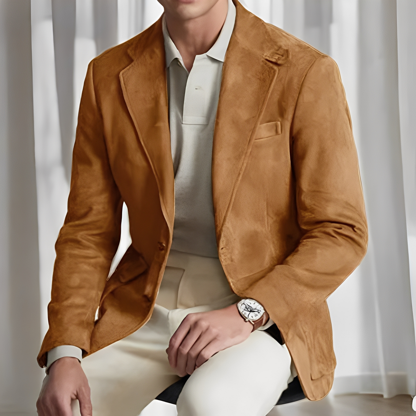 Martin - Saco elegante de traje con botón para caballeros