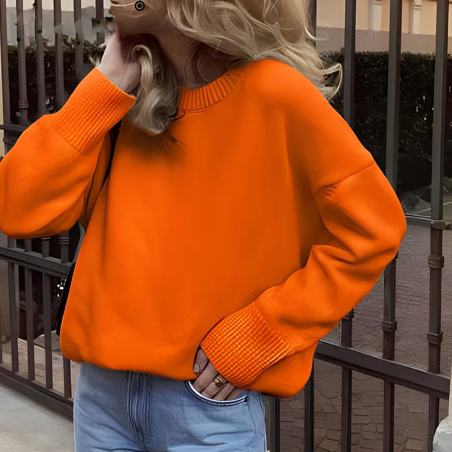 Shanelle - Jersey Clásico de Cuello Redondo para Mujeres