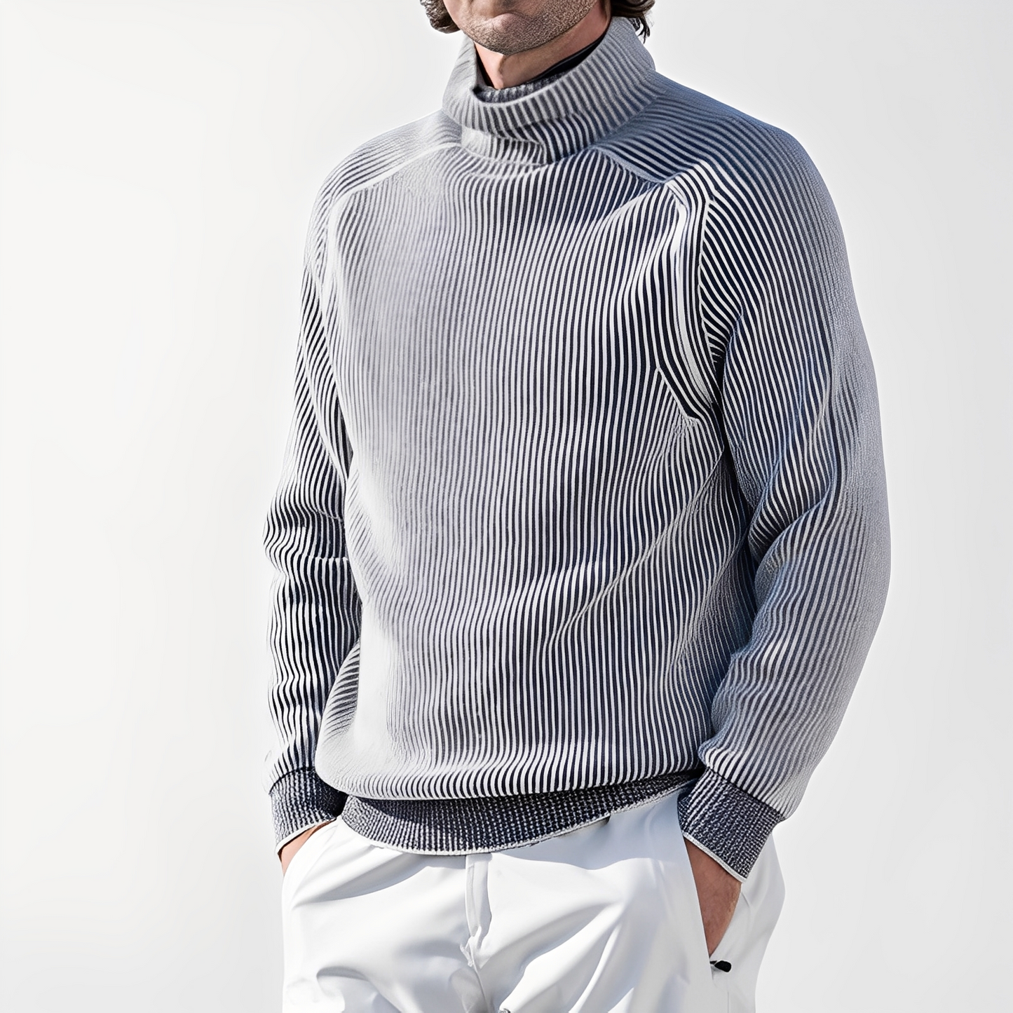 Jarrett - Suéter de cashmere con cuello alto para hombres