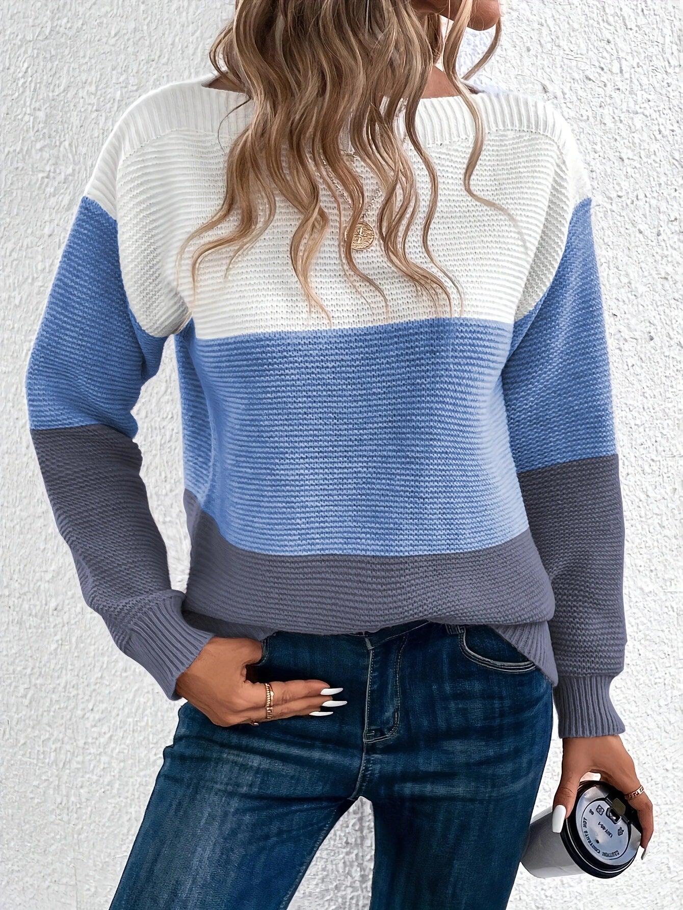 Muriel - Suéter a rayas de tres colores para mujeres