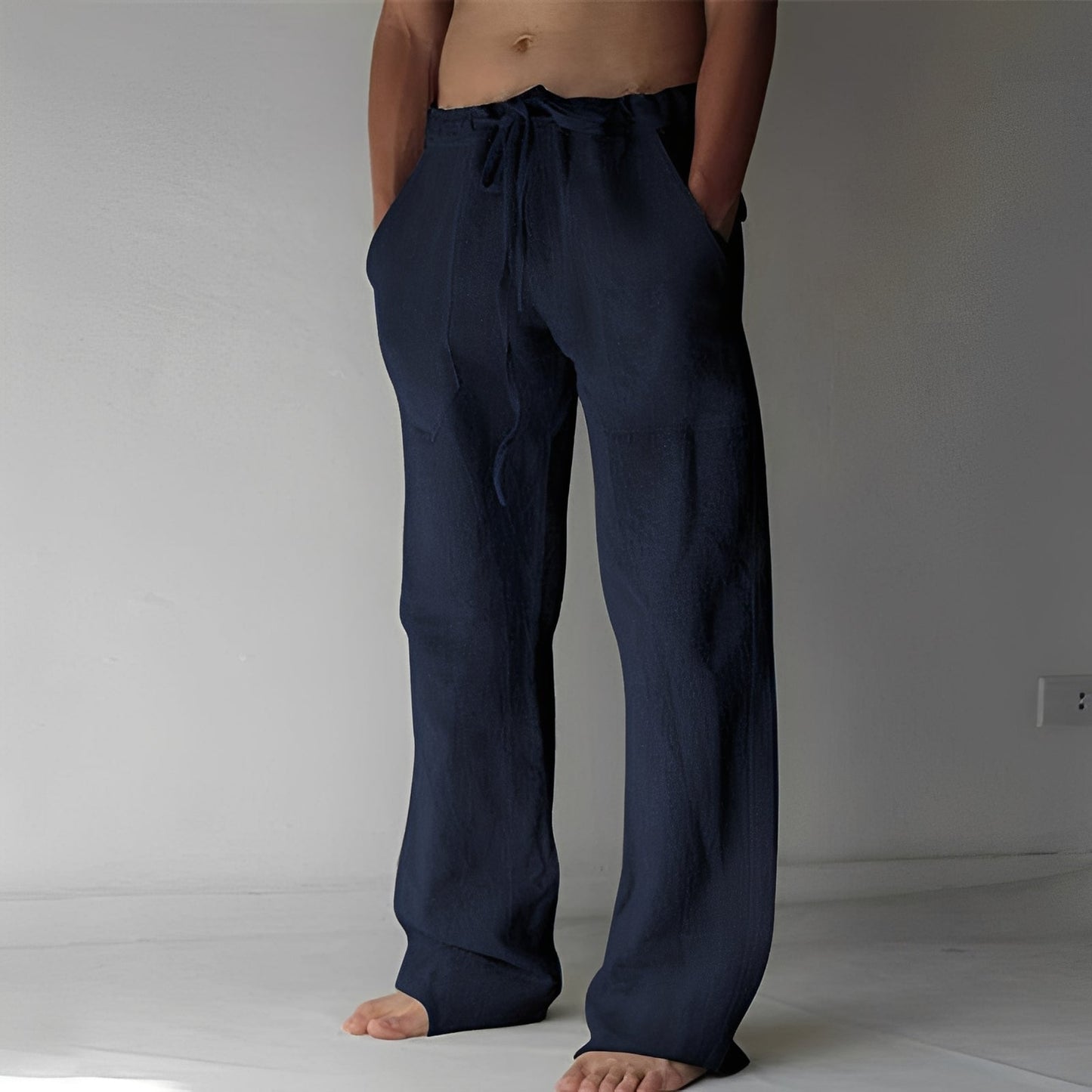 Martin - Pantalón holgado y casual de lino para hombres