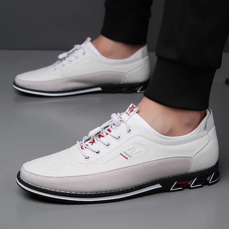 Aaron - Zapatillas casuales de cuero antideslizantes para hombres