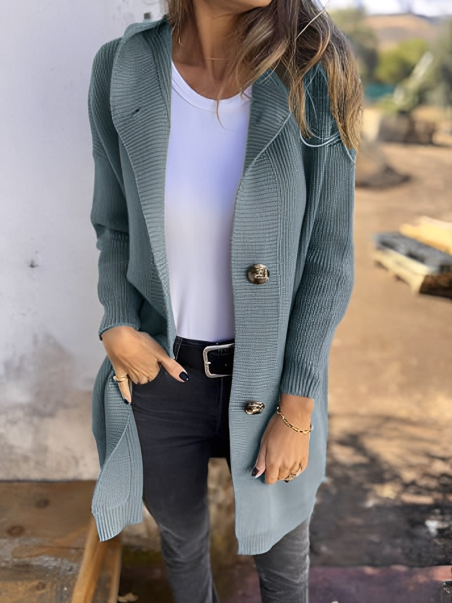 Suzanna - Cardigan largo con capucha para mujeres