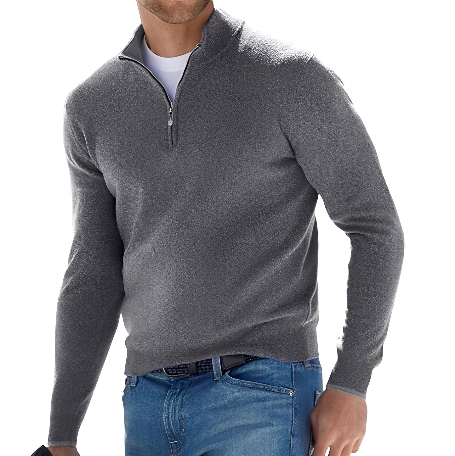 Nash - Suéter casual con cierre para hombres
