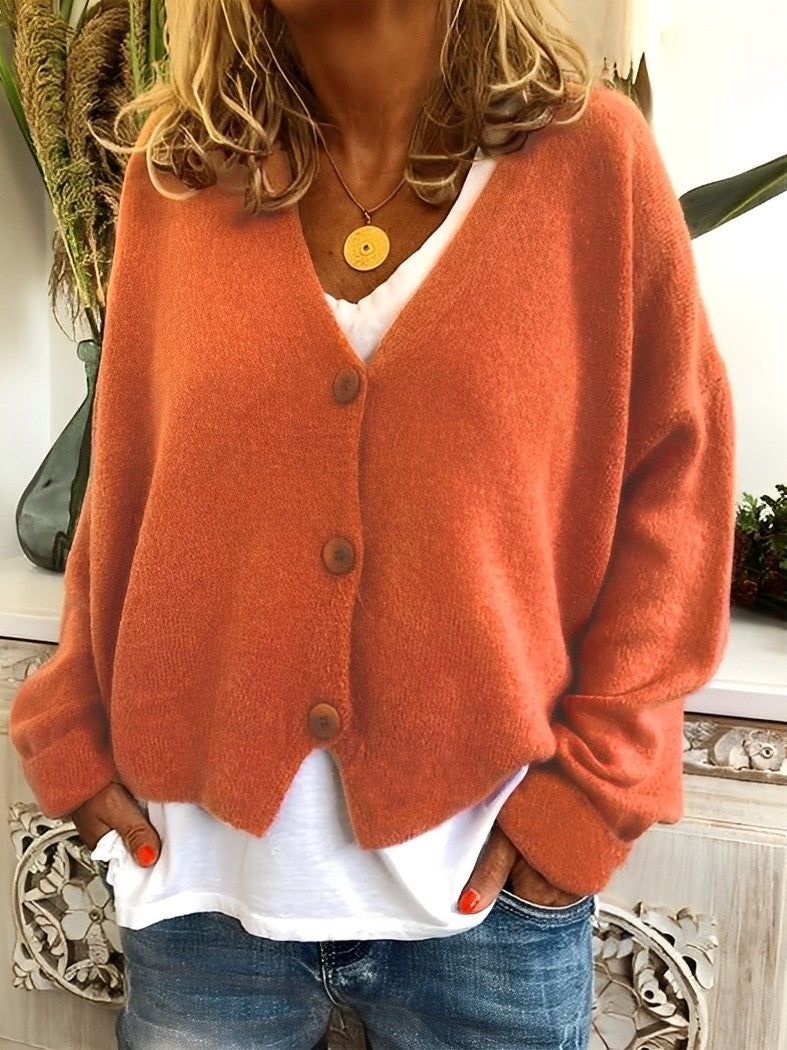 Evette - Suéter con botones casual para mujeres