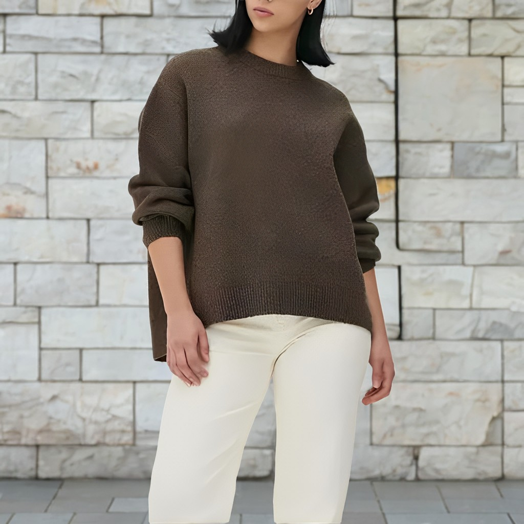 Shanelle - Jersey Clásico de Cuello Redondo para Mujeres