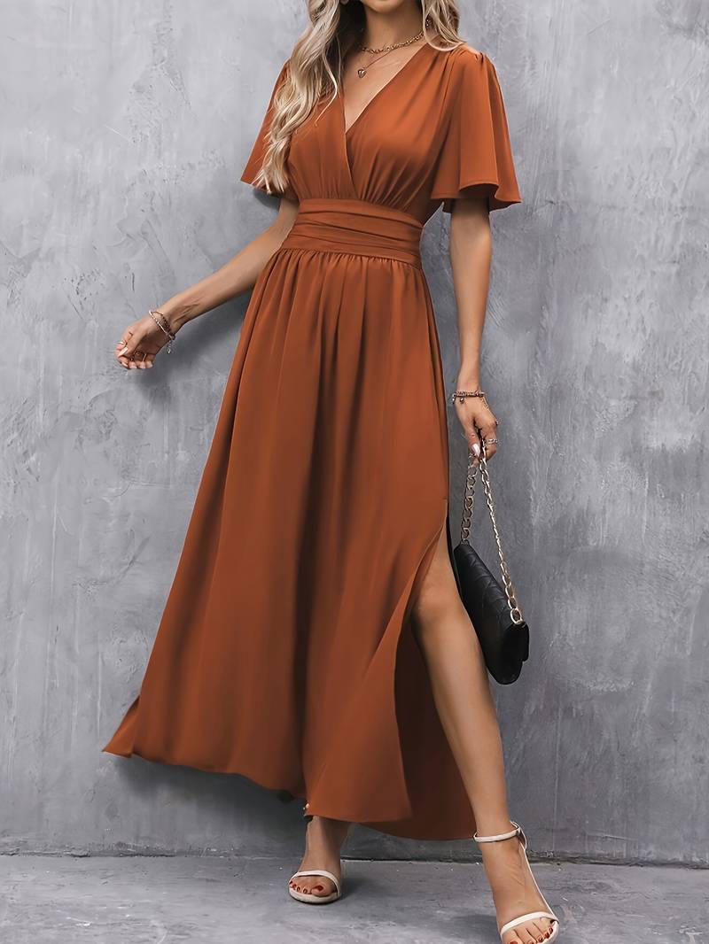 Juliette – Vestido con Cuello de Volantes y Cintura Fruncida para Mujer
