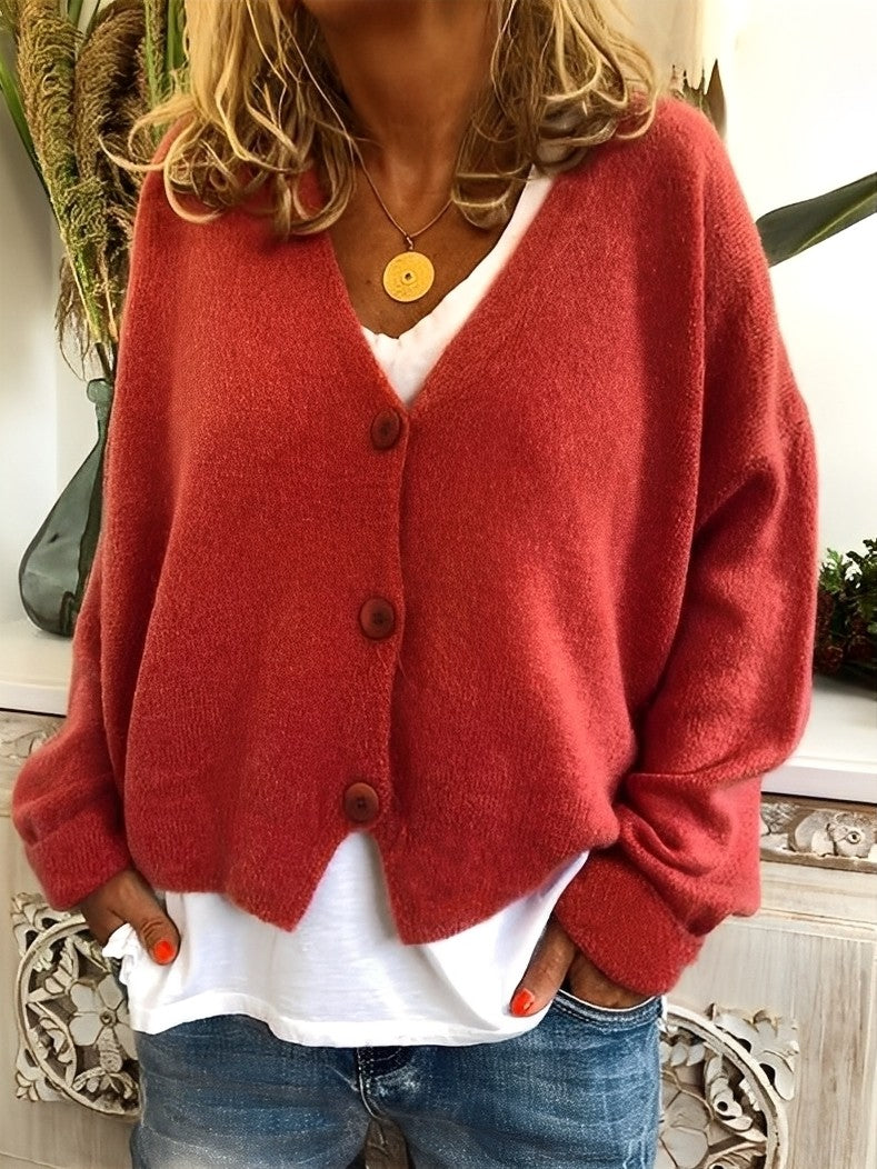 Evette - Suéter con botones casual para mujeres
