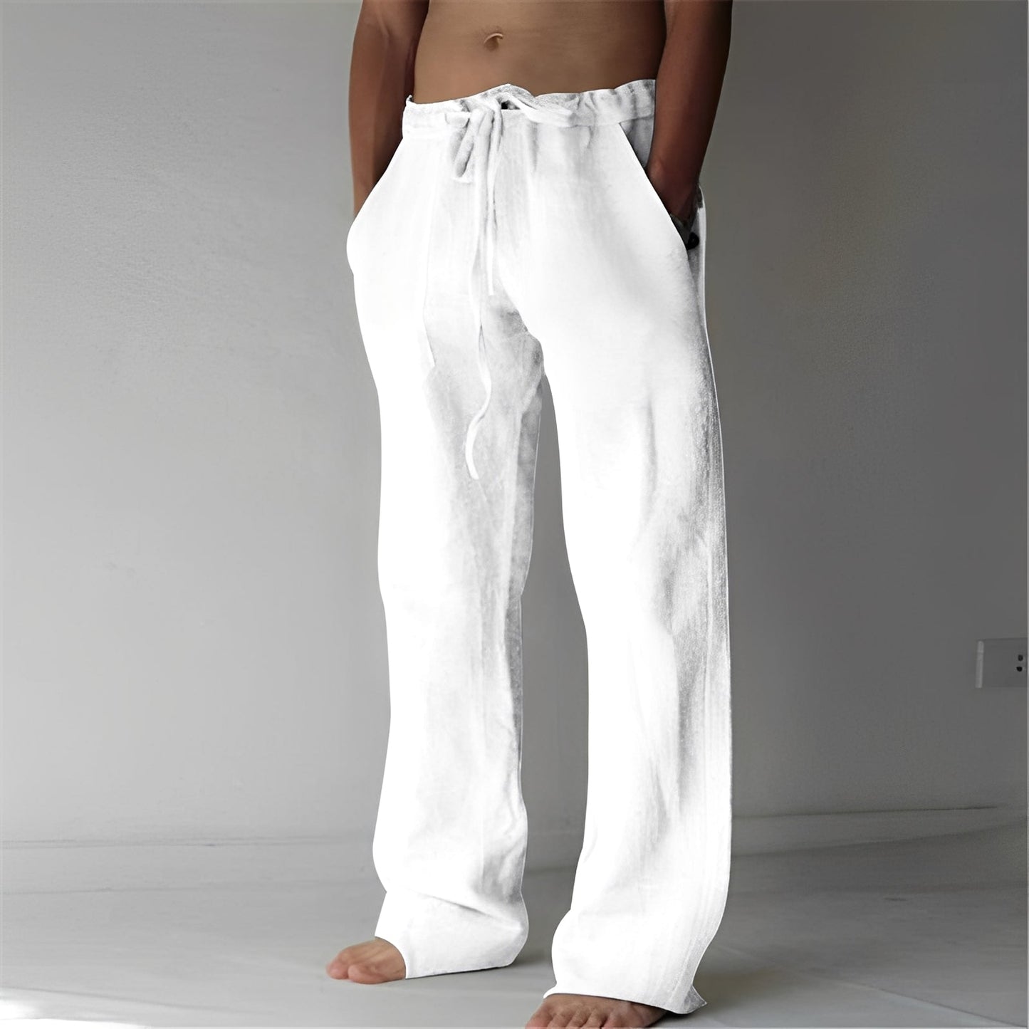 Martin - Pantalón holgado y casual de lino para hombres