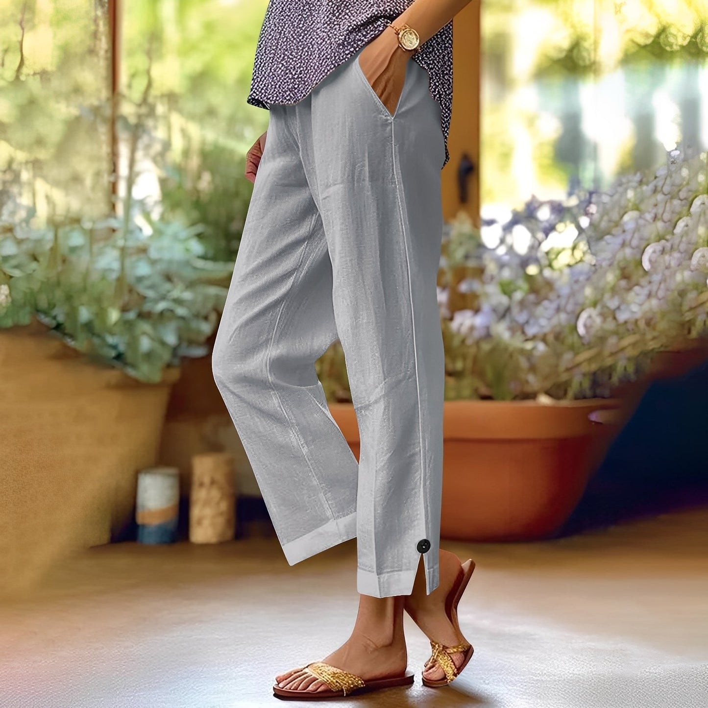 Kassia - Pantalones de lino casuales para mujeres en verano