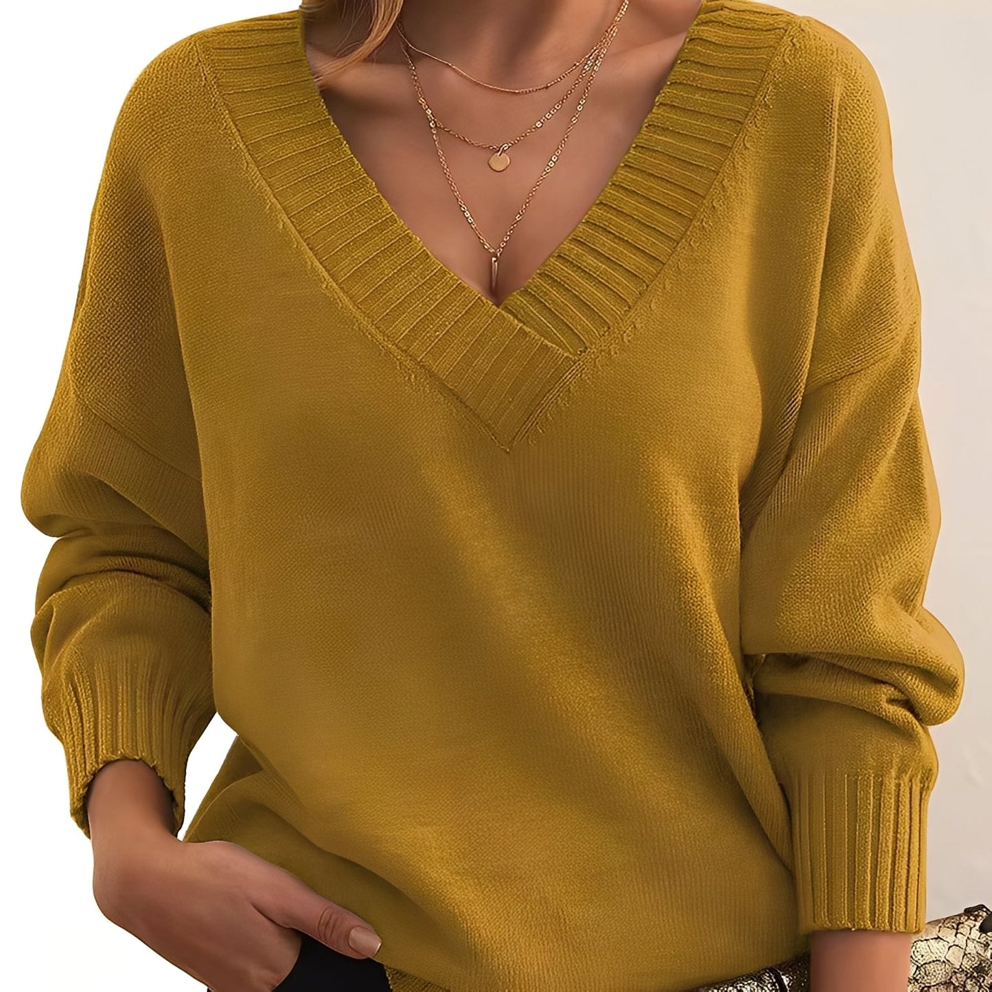 Merideth - Suéter básico y adaptable para mujeres