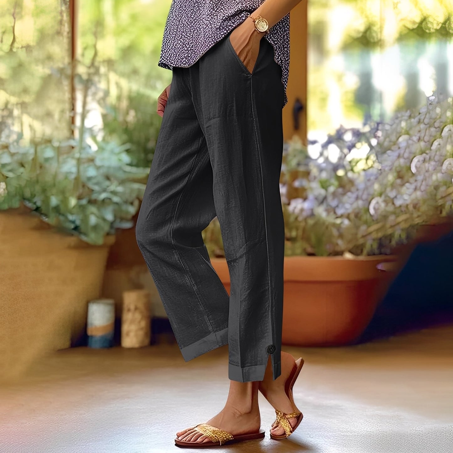 Kassia - Pantalones de lino casuales para mujeres en verano