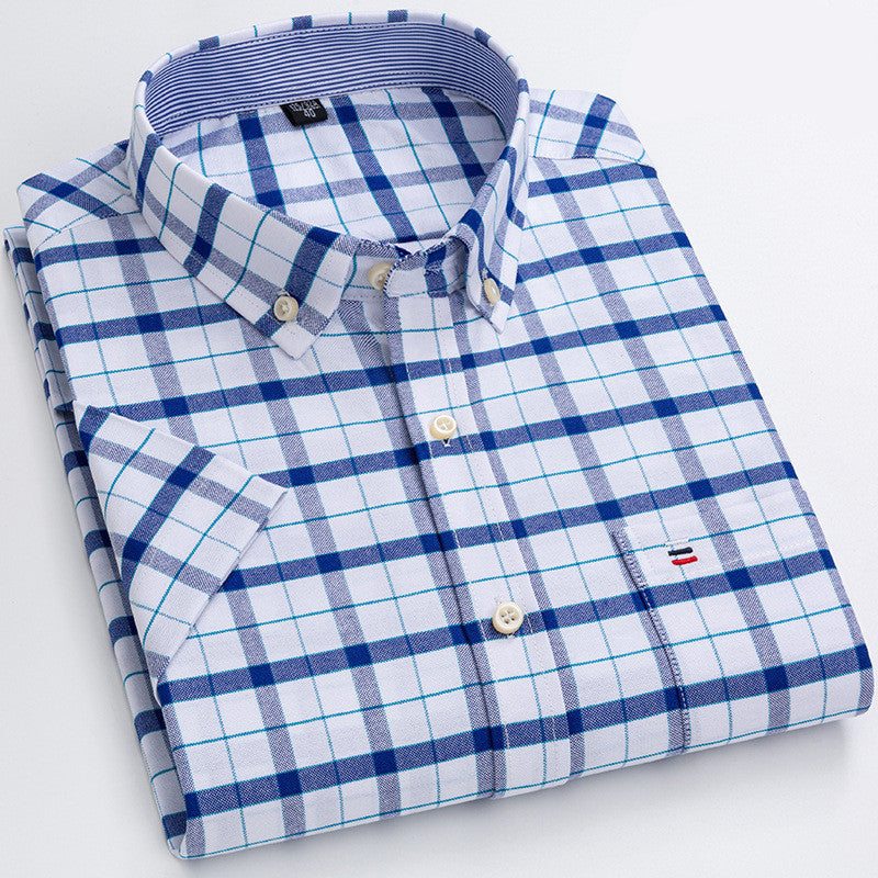 Desmond - Camisa simple y cómoda con bolsillo frontal para hombres