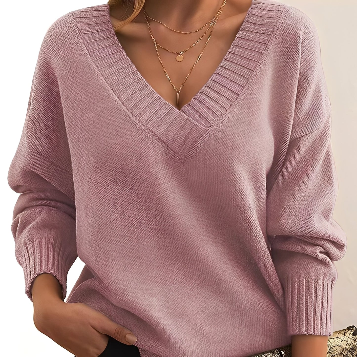 Merideth - Suéter básico y adaptable para mujeres