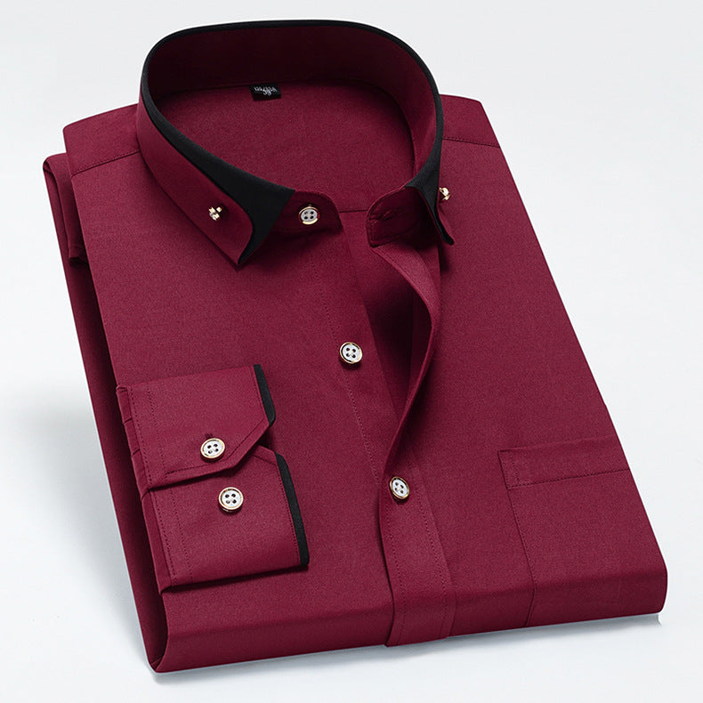 Tanner - Camisa de manga larga con bolsillo para hombres