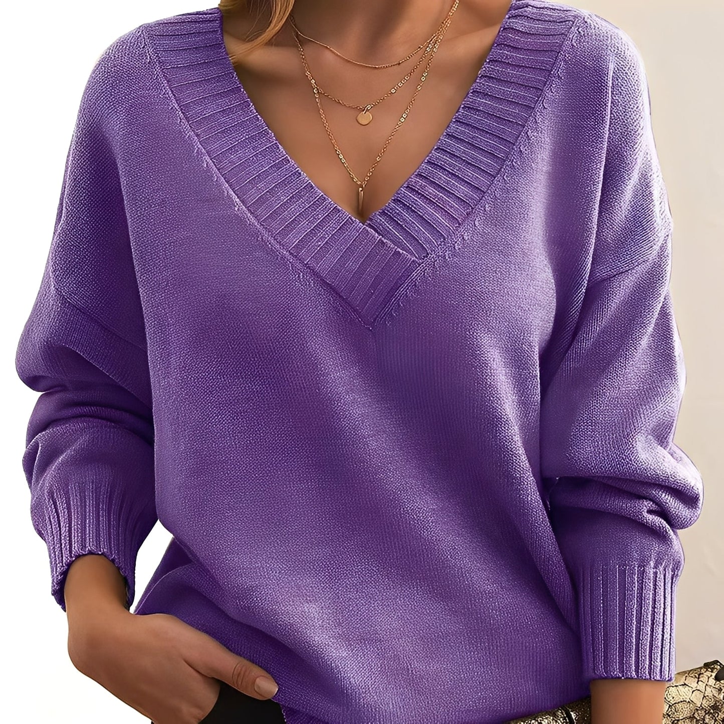 Merideth - Suéter básico y adaptable para mujeres