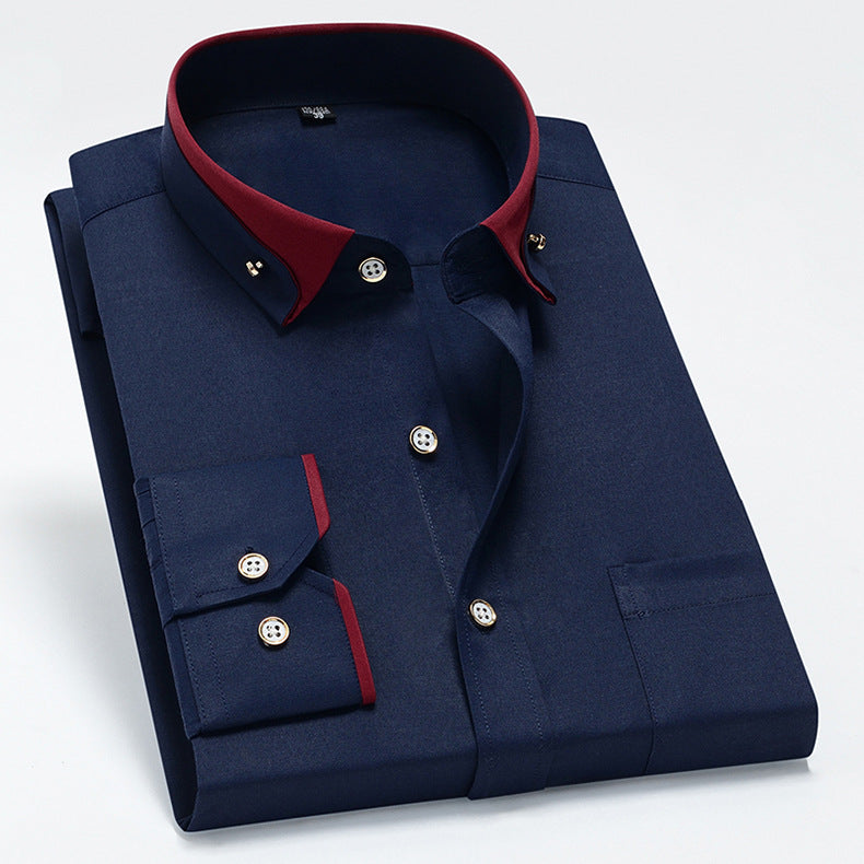 Tanner - Camisa de manga larga con bolsillo para hombres