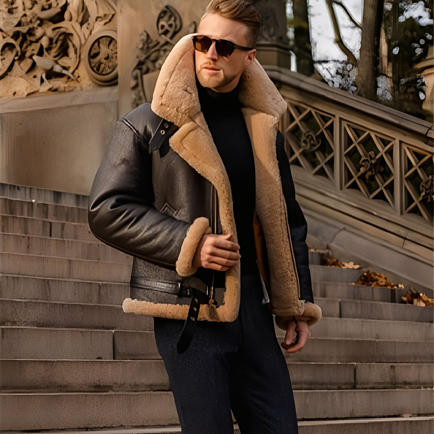 Leandro – Robusta chaqueta de cuero para hombres