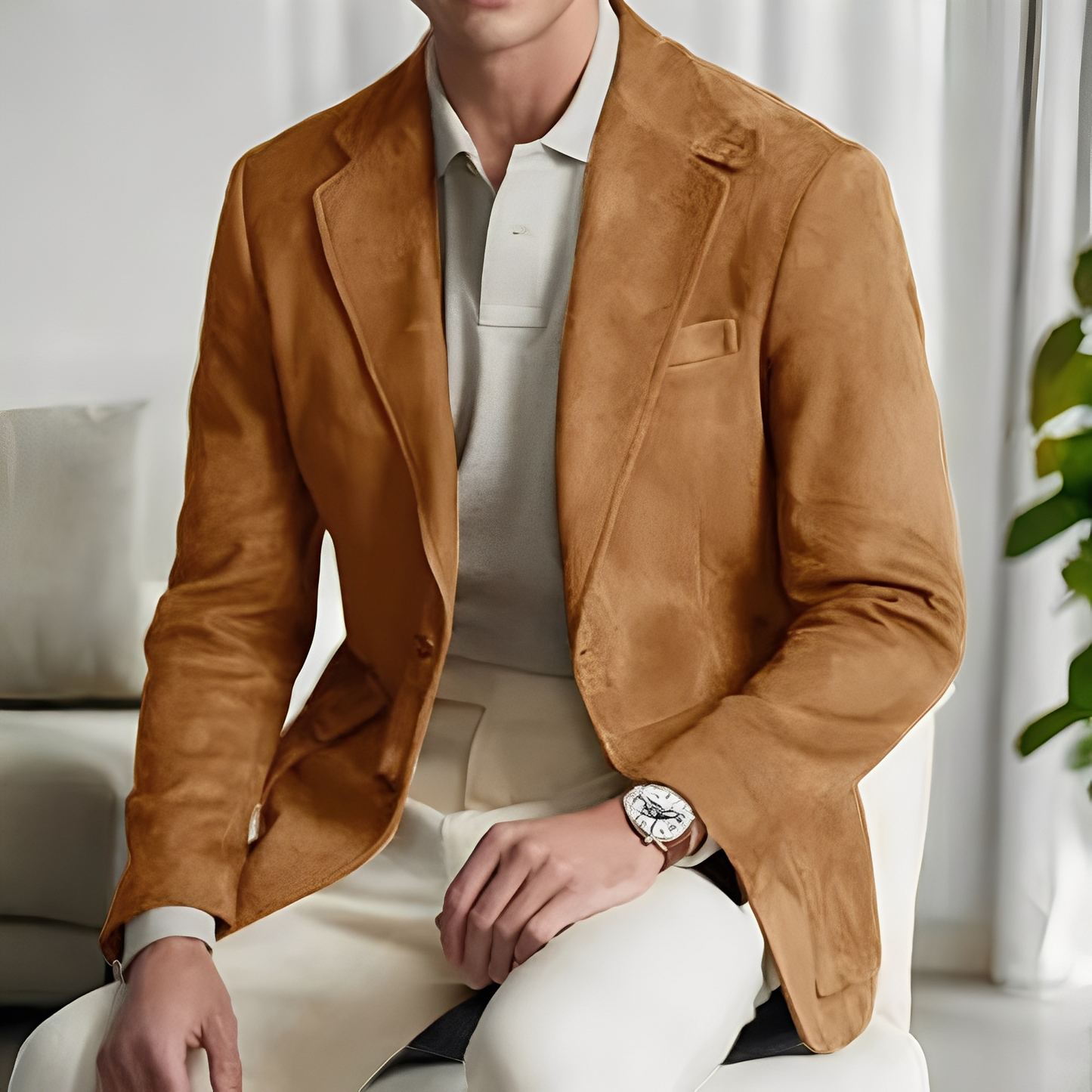 Martin - Saco elegante de traje con botón para caballeros