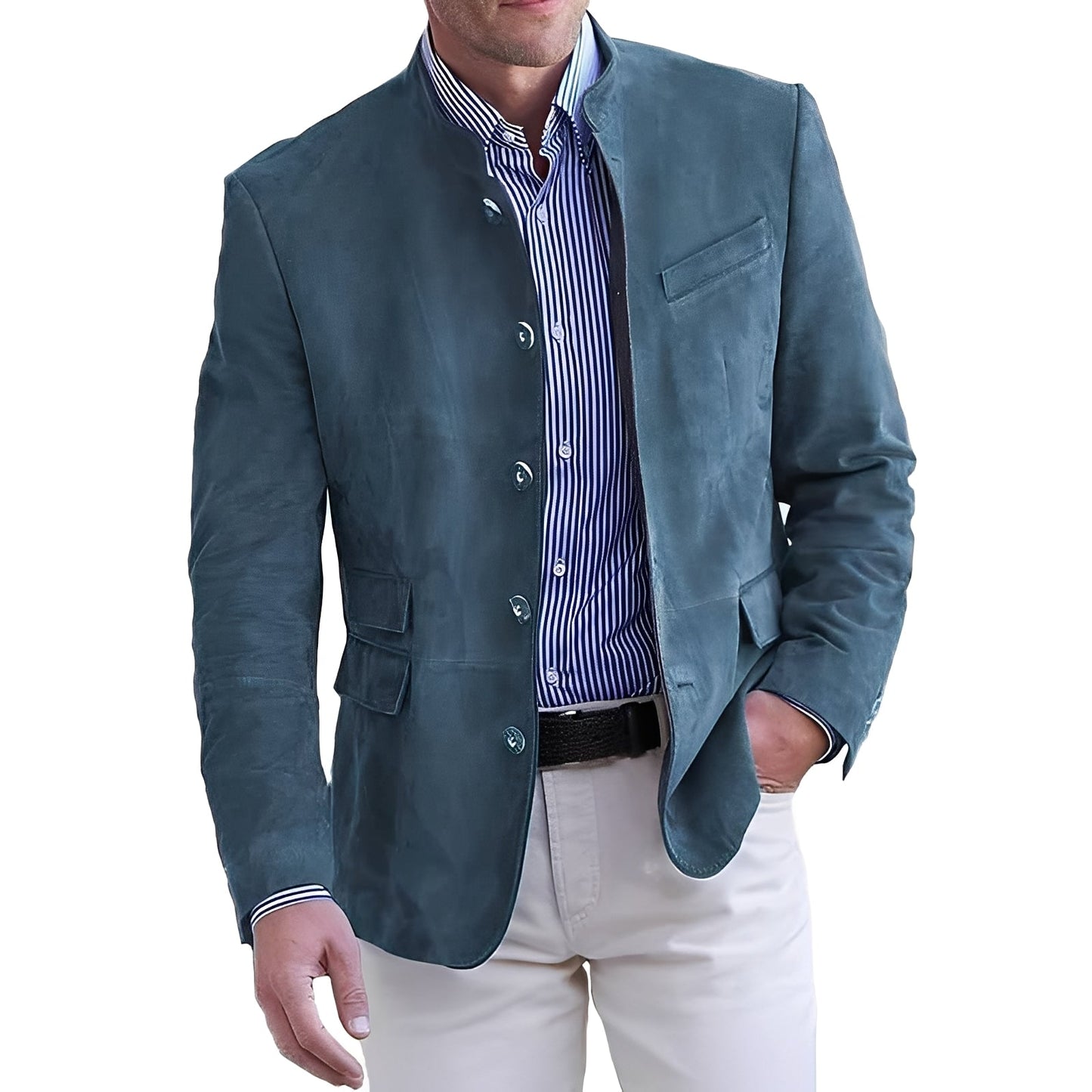 Geoffrey - Chaqueta Casual con Botones para Hombres