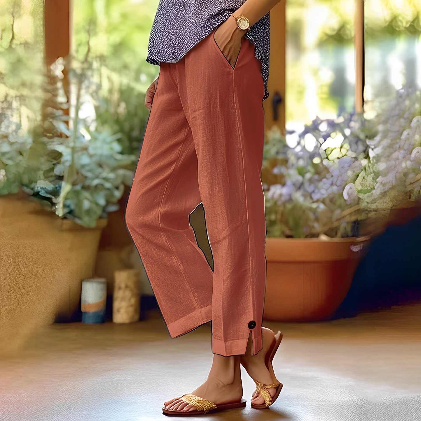 Kassia - Pantalones de lino casuales para mujeres en verano