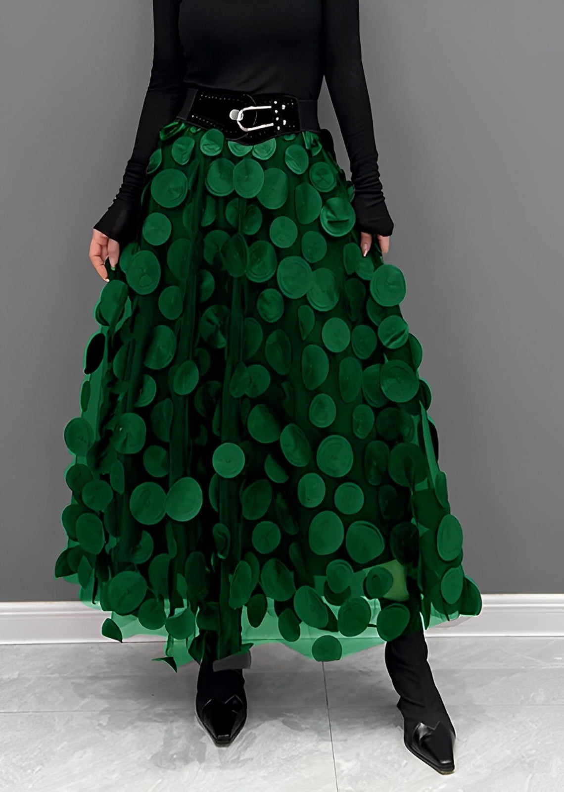 Peaches – Falda midi con puntos estilo retro