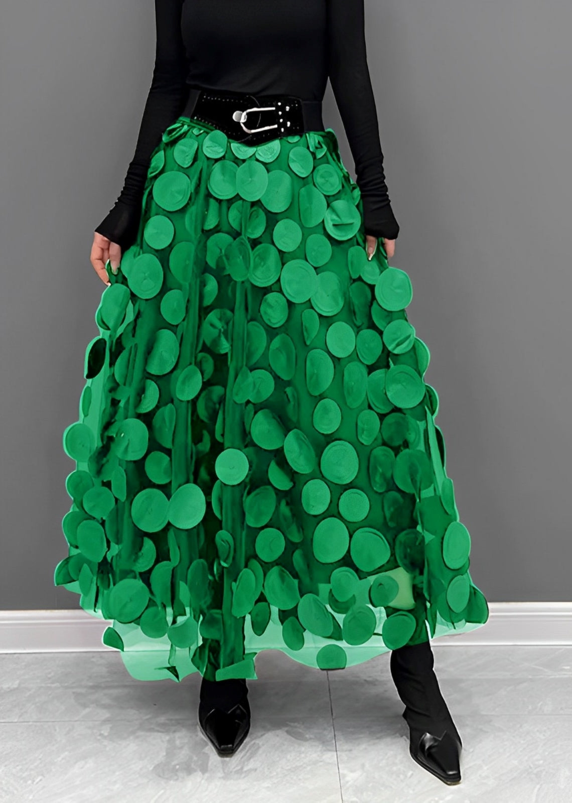 Peaches – Falda midi con puntos estilo retro