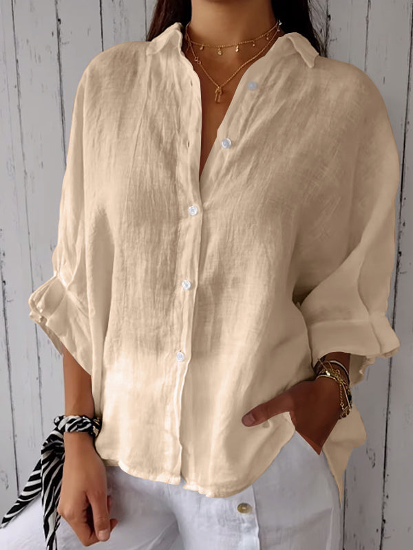 Reena – Camiseta casual de algodón-lino