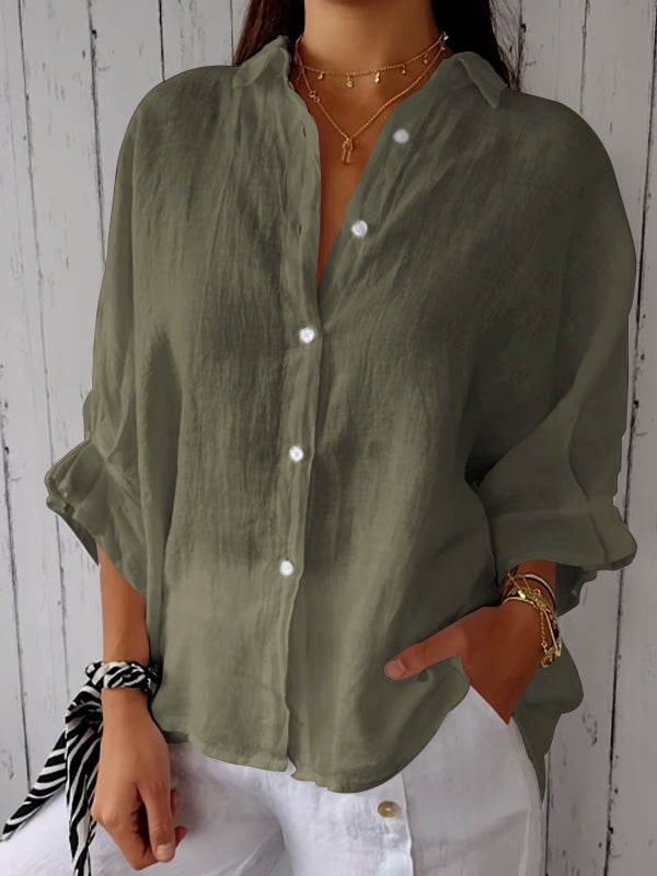 Reena – Camiseta casual de algodón-lino
