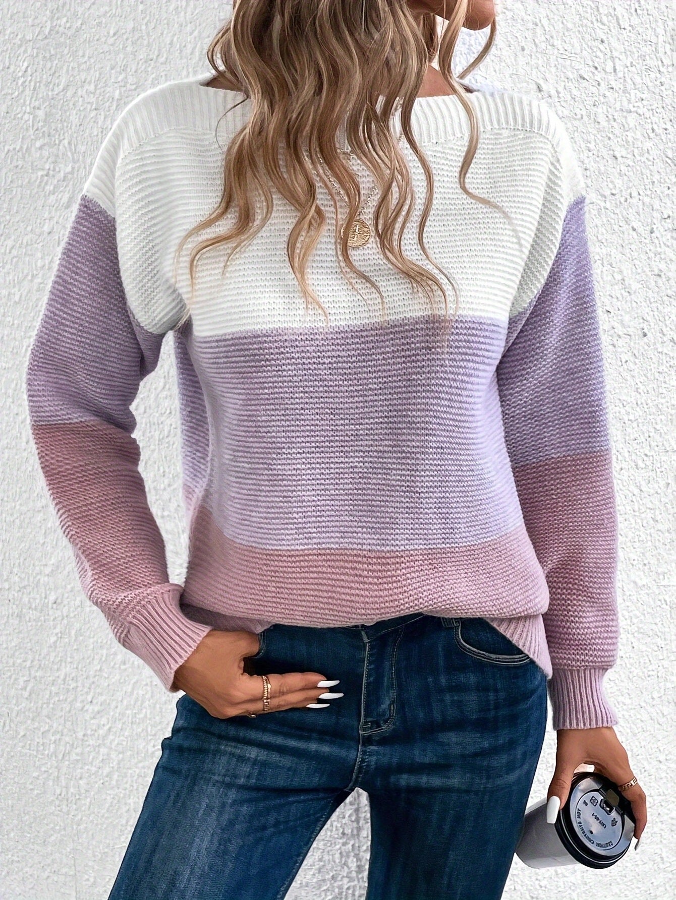 Muriel - Suéter a rayas de tres colores para mujeres