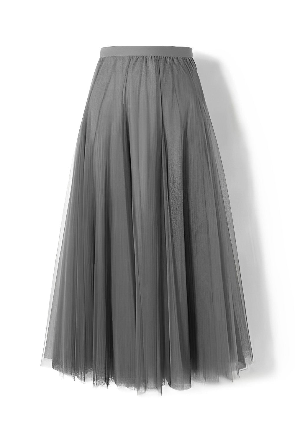 Maleah – Falda midi plisada de tela de red