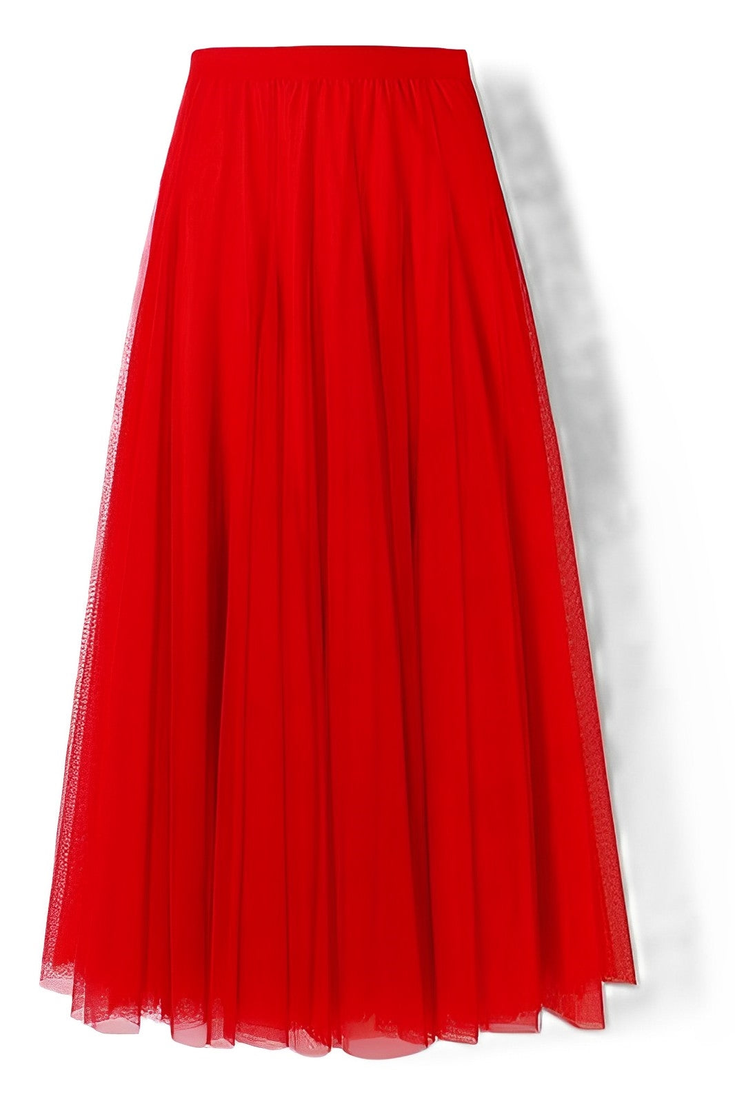Maleah – Falda midi plisada de tela de red