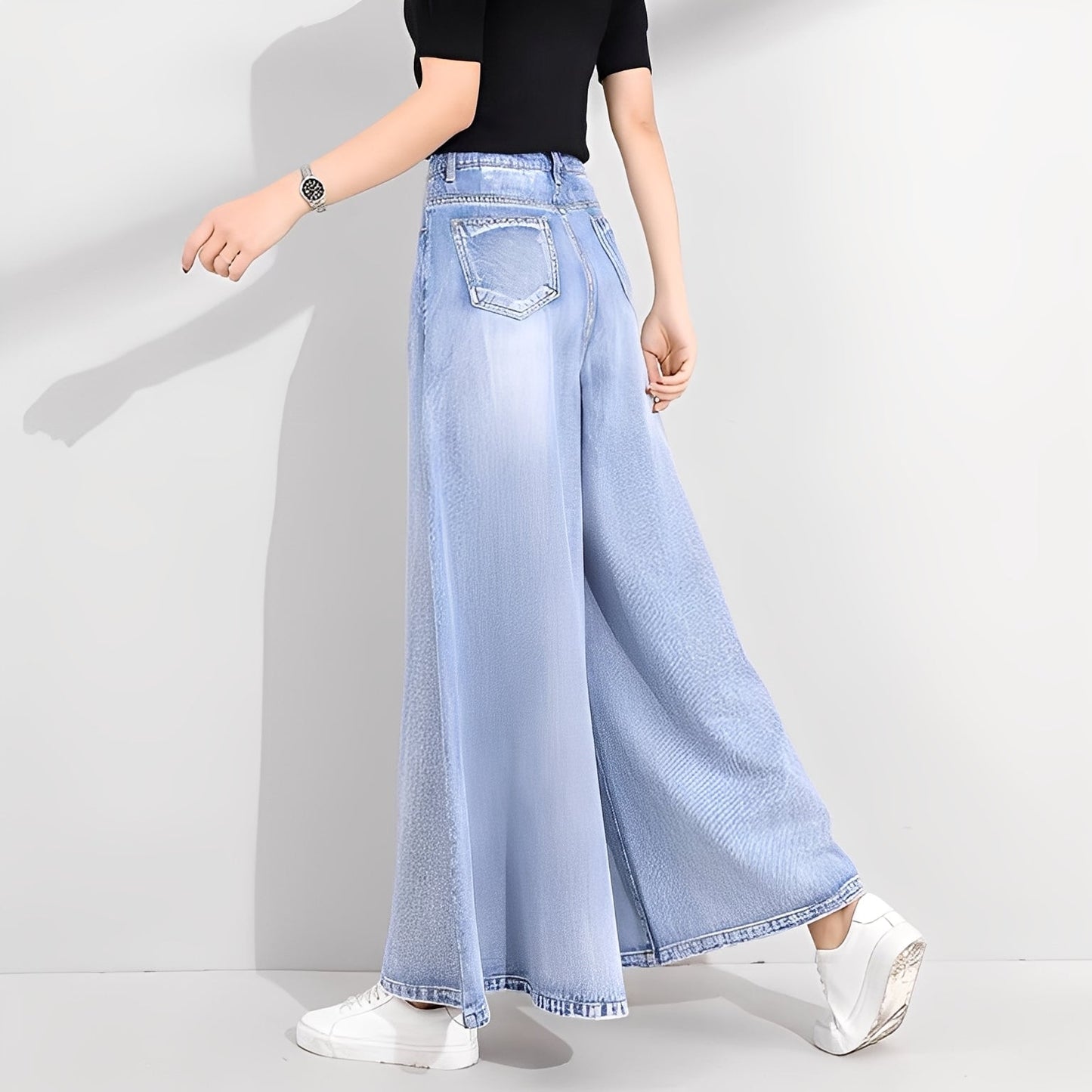 Isabelle - Pantalones vaqueros anchos y elegantes para mujeres