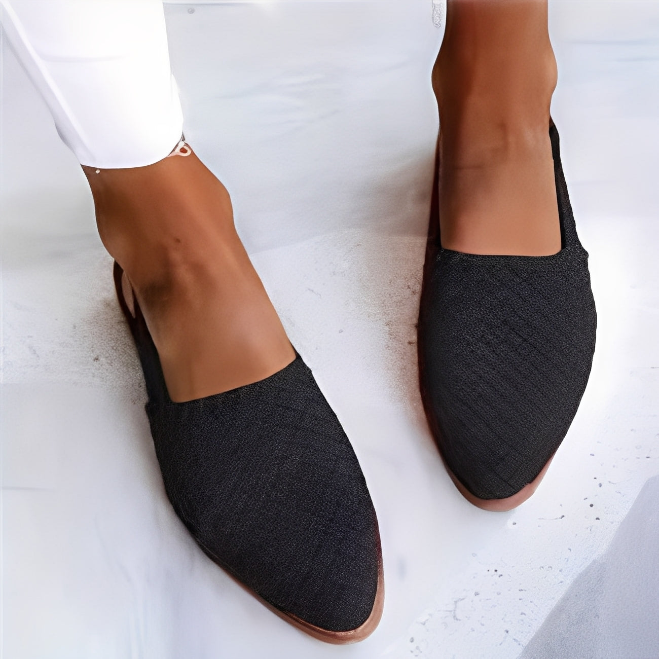 Dolores - Sandalias bajas de cuero trenzado para mujer