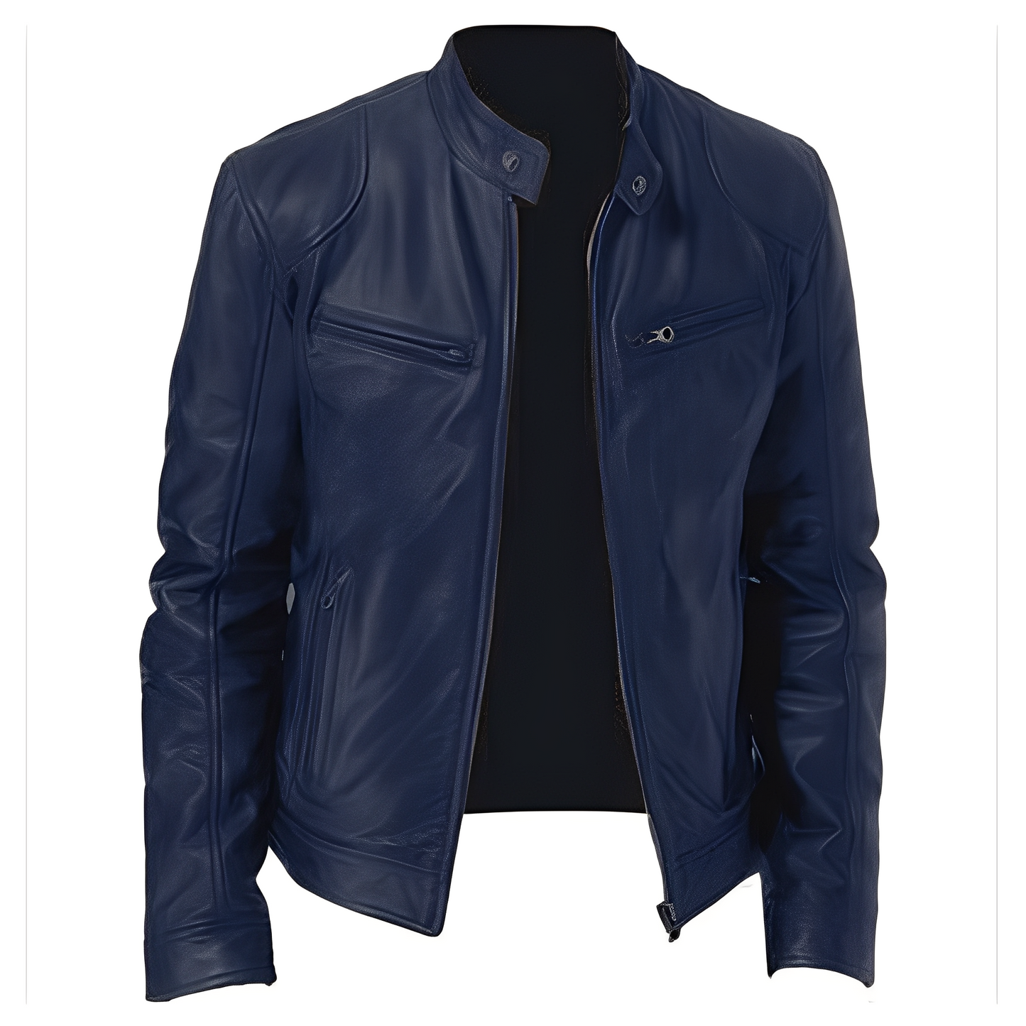 Jaron - Chaqueta casual de cuero sintético para hombres