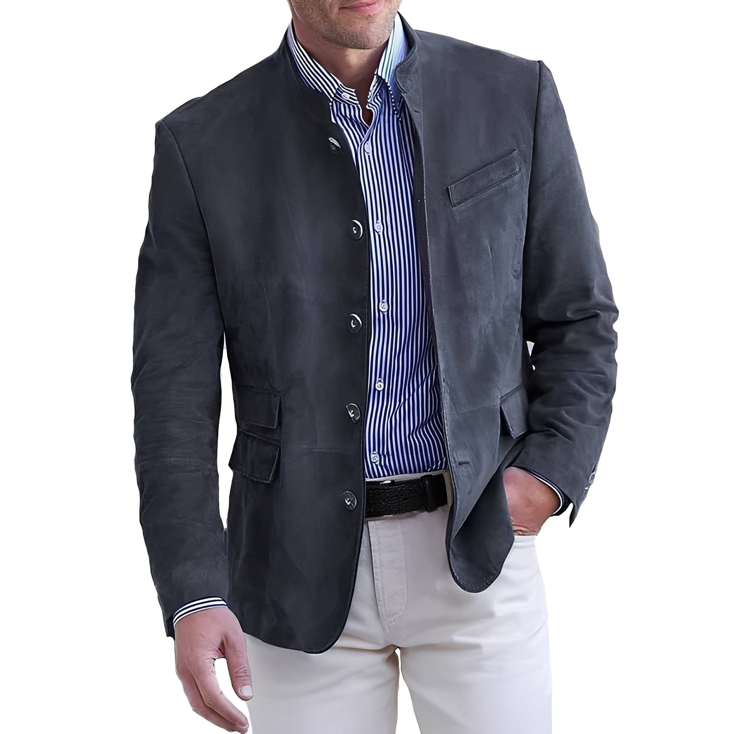 Geoffrey - Chaqueta Casual con Botones para Hombres