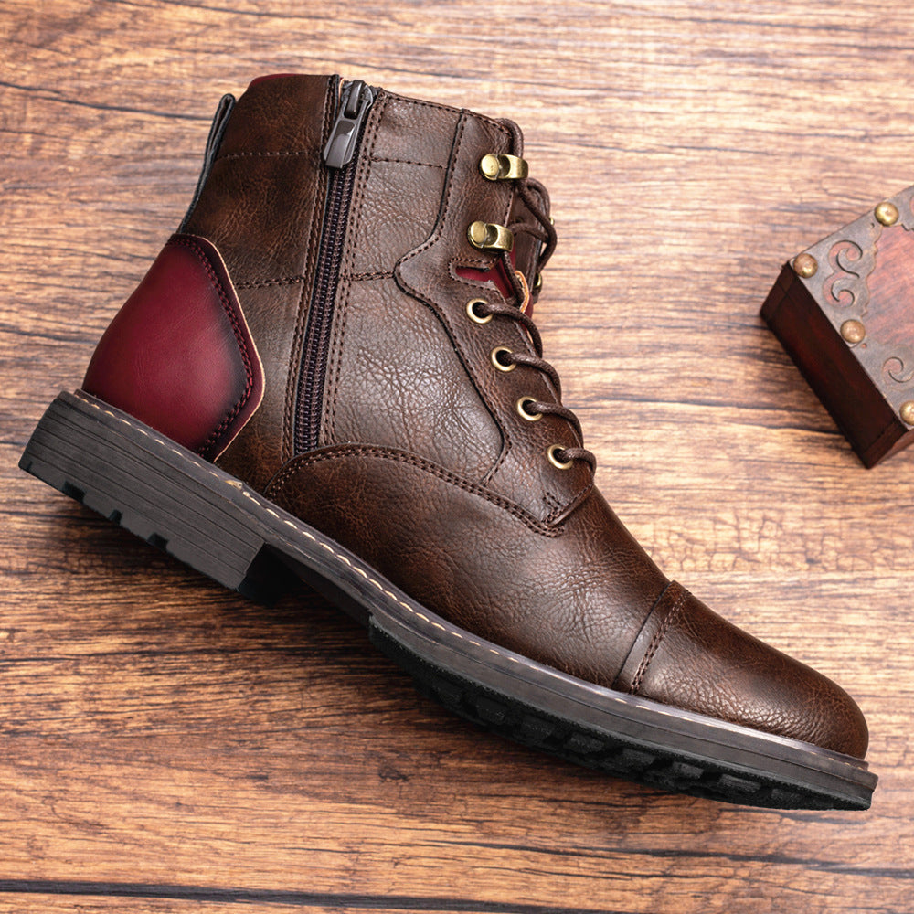 Louis - Botas de cuero clásicas con cremallera para hombres