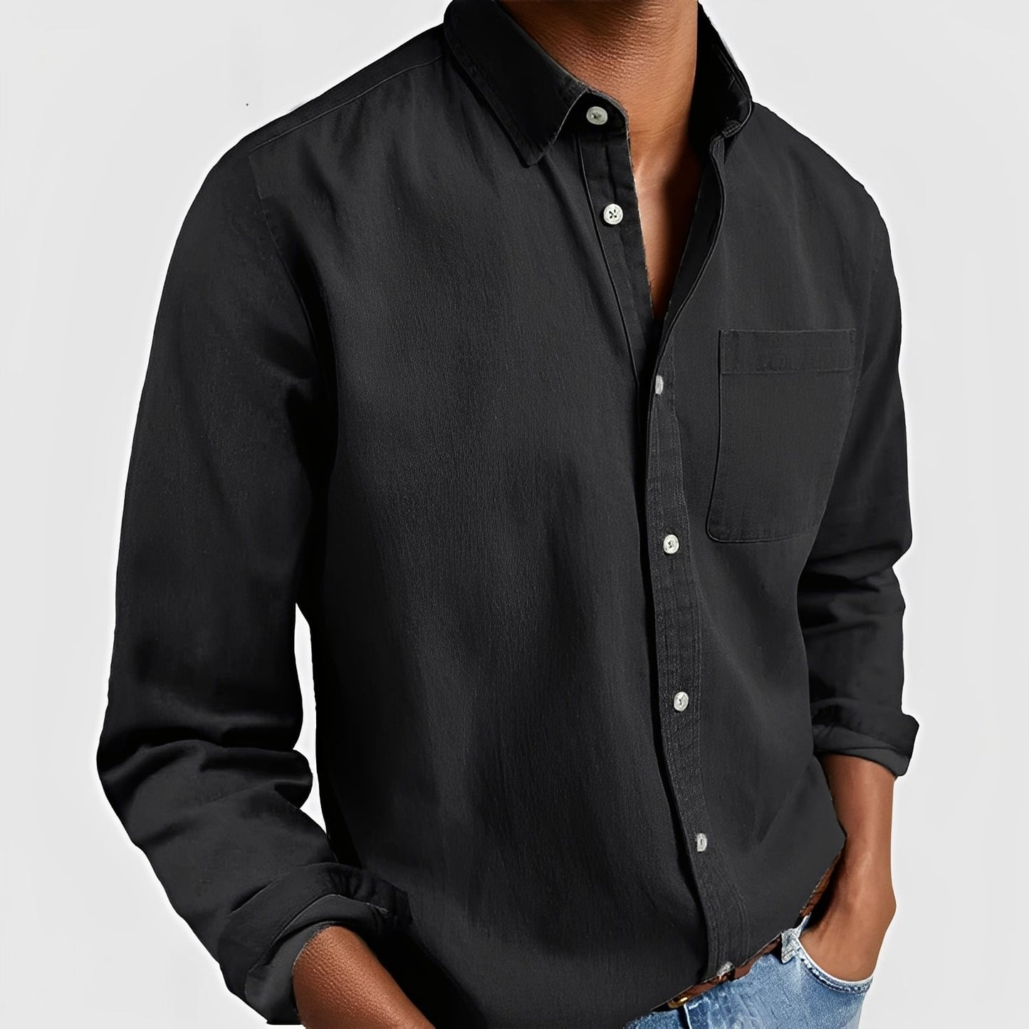 Dillan - Camisa tradicional con botones para hombres