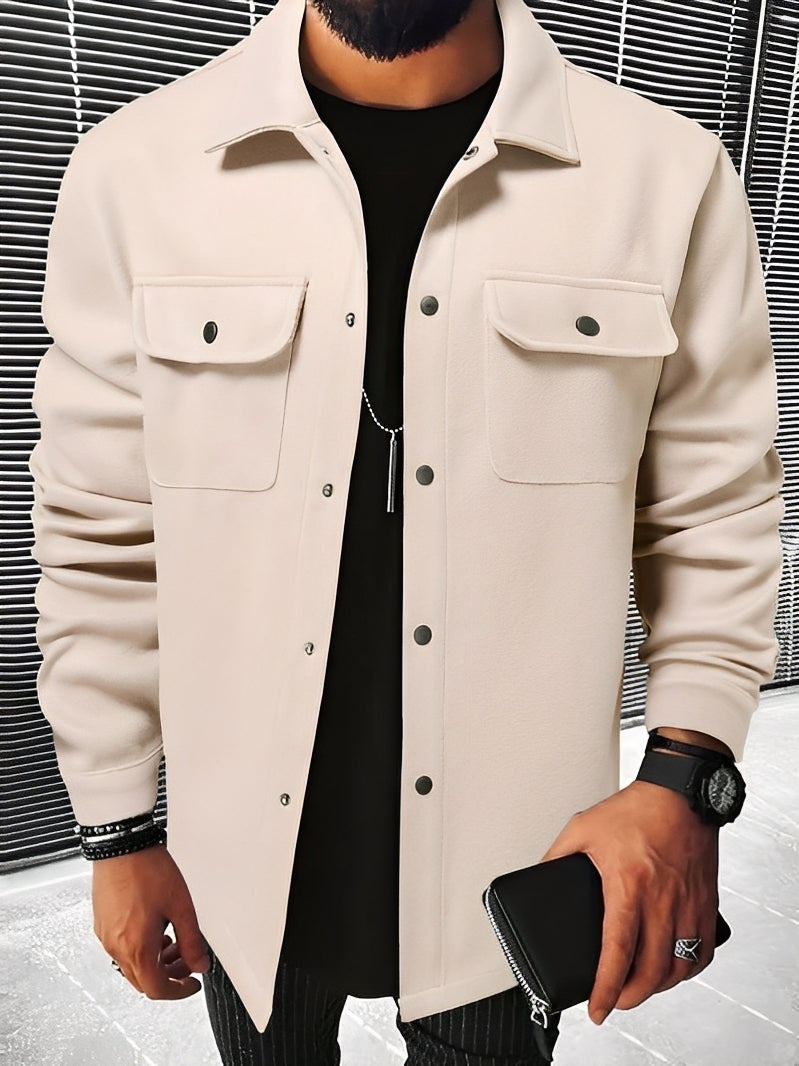 Francis - Chaqueta de cuadros informal con bolsillos para hombres