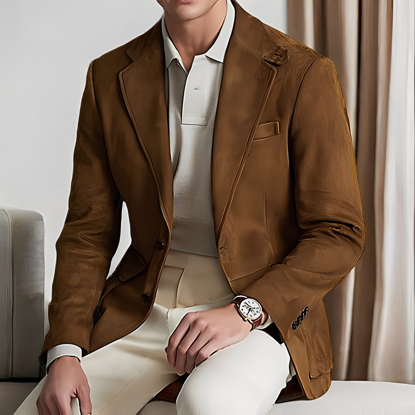 Martin - Saco elegante de traje con botón para caballeros
