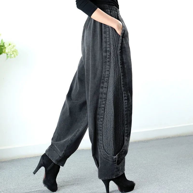 Tawnee - Shorts harem de patchwork anchos para mujeres