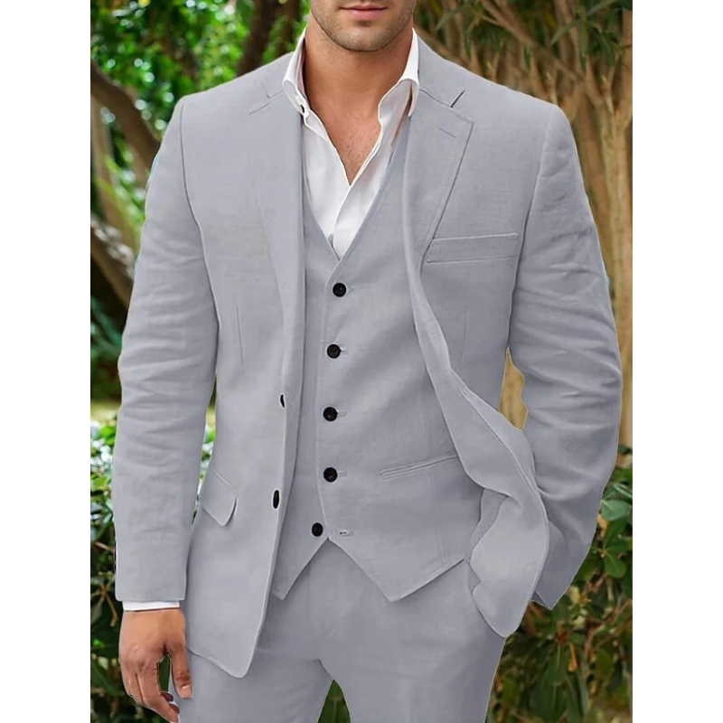 Erik - Set de traje de lino de 3 piezas