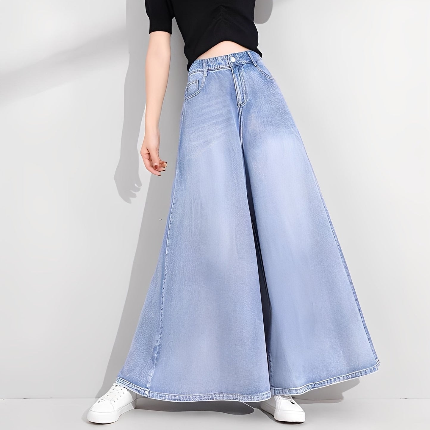 Isabelle - Pantalones vaqueros anchos y elegantes para mujeres
