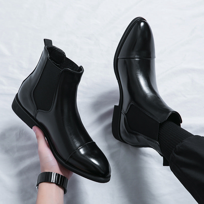 Kennith - Botas Chelsea de cuero elegantes y casuales para hombres