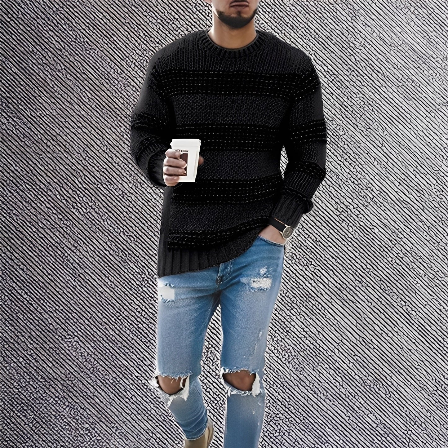 Kenzo - Suéter suave con rayas para hombre