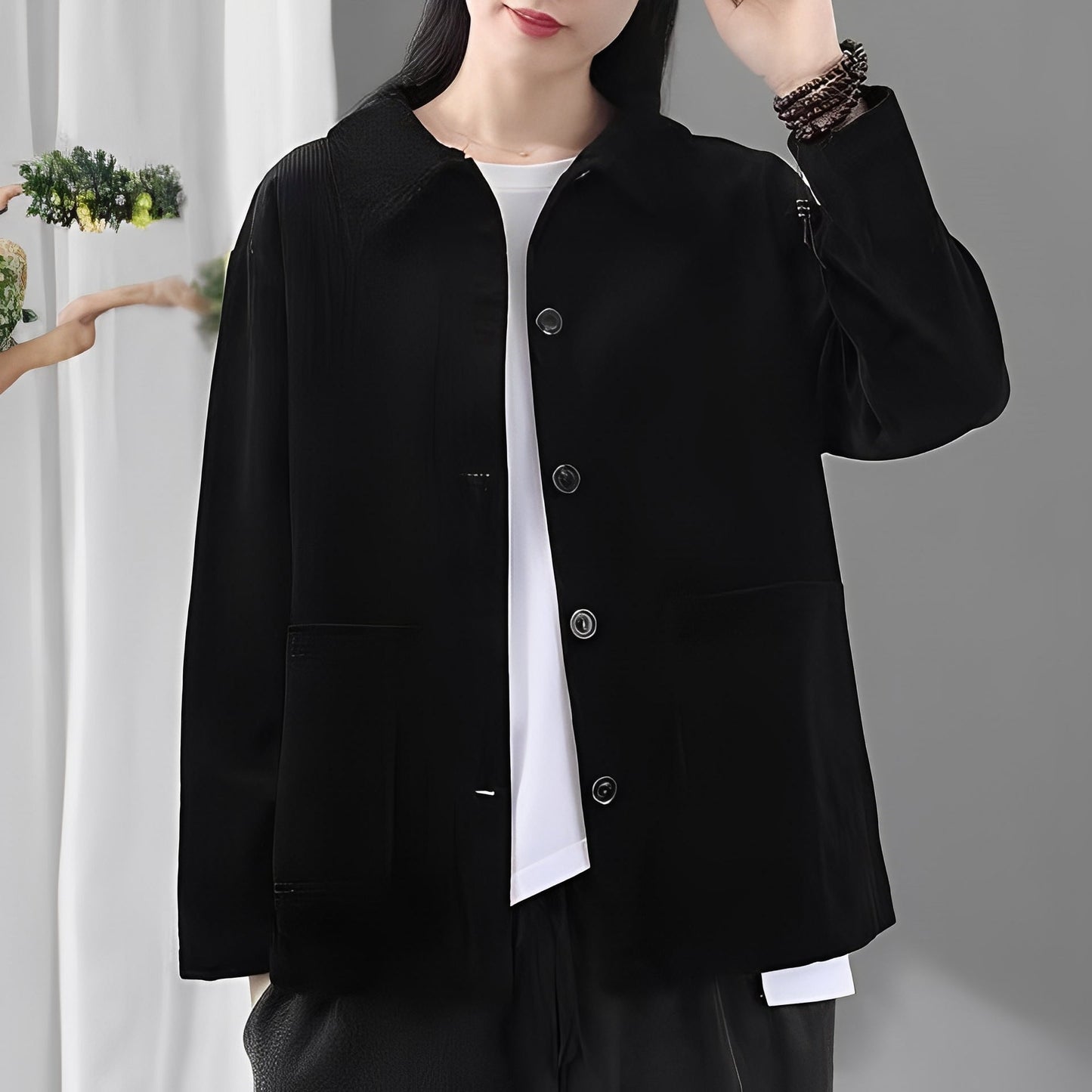 Chloe - Chaqueta de pana casual con bolsillos para mujer