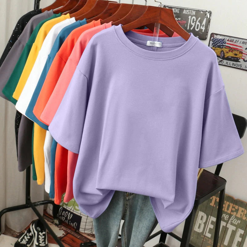 Arabella - Camiseta Ancha de Algodón para Mujer